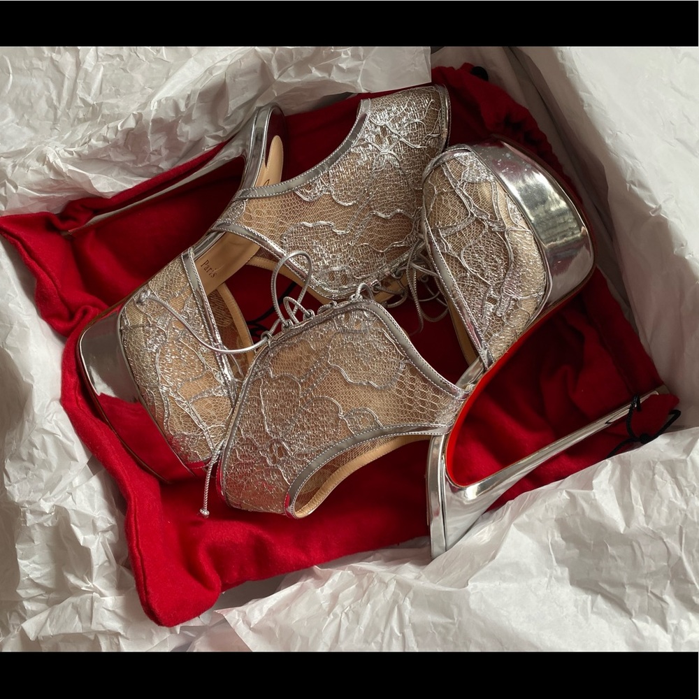 Christian Louboutin Jose Altafine 150 Silver Heels